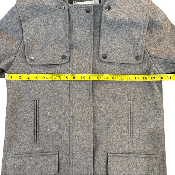 A.L.C. / HOODED WOOL-BLEND COAT / Grey / Small - Picture 16 of 16